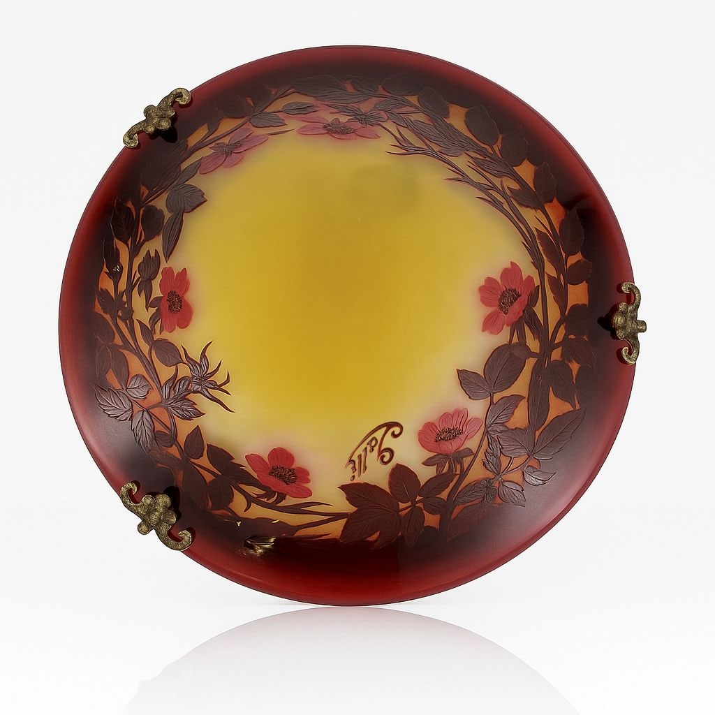 Emile Galle (1846-1904), Ceiling Light with Floral Decoration (1 of 6)