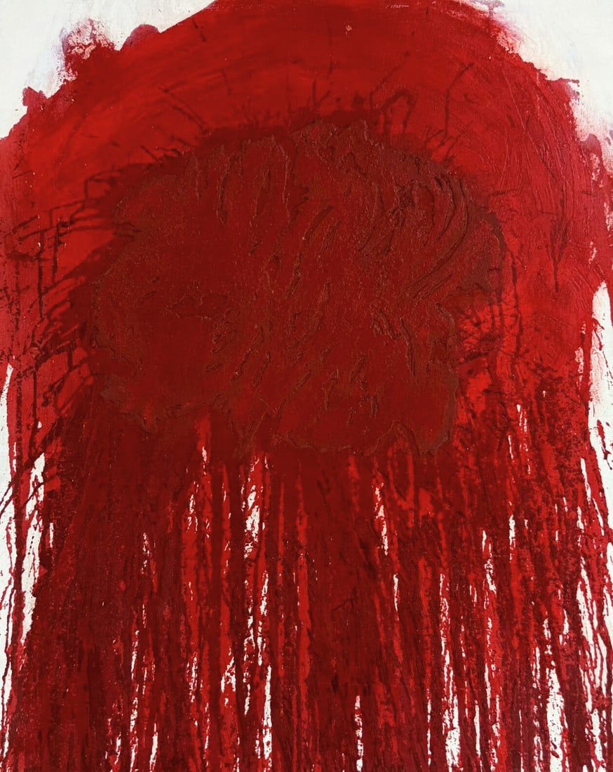 Hermann Nitsch (1938-2022), Austria Red Splash: Hermann Nitsch (1938-2022), AustriaRed Splash Terragraph printed on canvas mounted on wood Edition: 48 Signed and stamped on the reverse Dimensions: 89 X 71 Pro