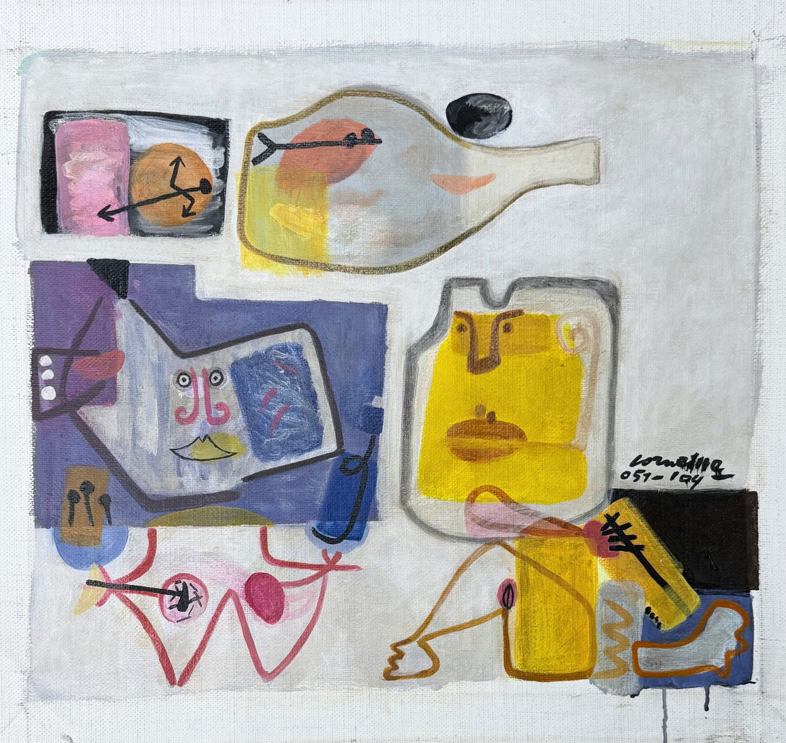 Guillaume Corneille (1922-2010 ), Abstract Composition: Guillaume Corneille (1922-2010 ), Abstract Composition Oil on Canvas Signed lower right Dimensions (including fr