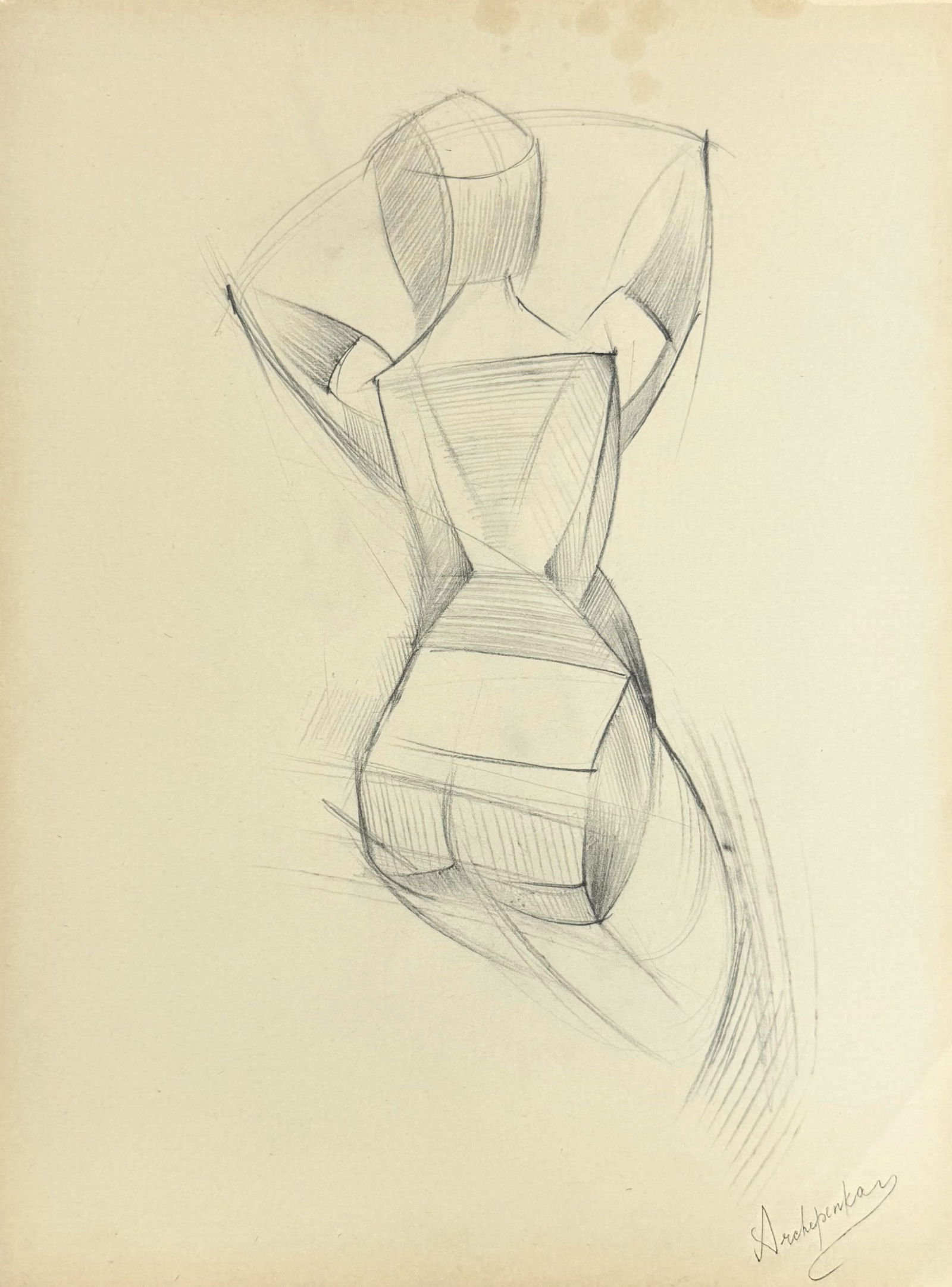 Alexander Archipenko (1887-1964), Cubist Female Study: Alexander Archipenko (1887-1964), Cubist Female Study Pencil on paper Signed (bottom right) Dimensions: 43 × 33 cm Notes: Accompanied by a certificate of authenticity from a