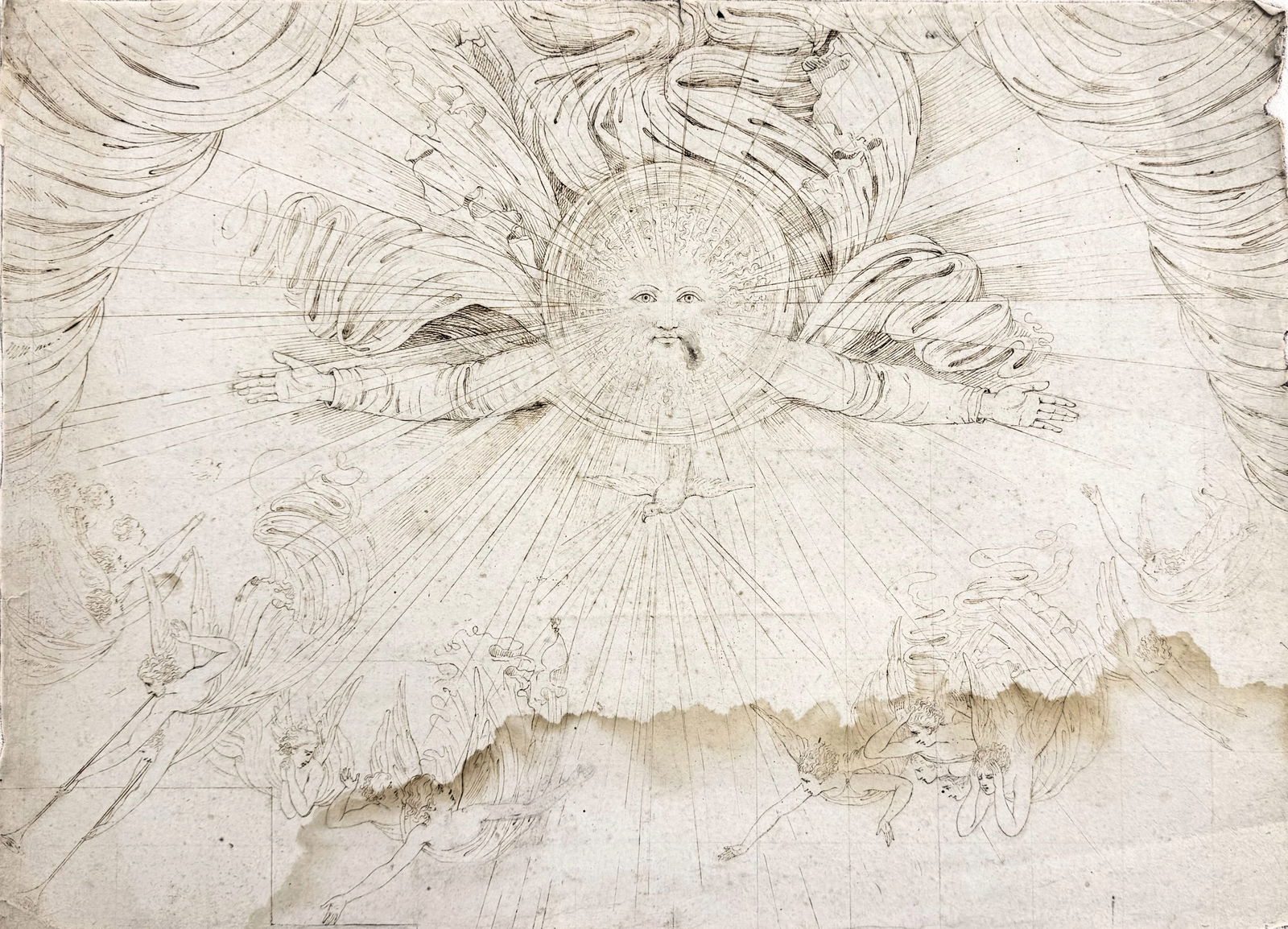 William Blake (1757-1827), Britain: Sepia on paper Dimensions:51 x 37 cm Provenance: Collection of Cyril Dohar-Craig Benson, New YorkAcquired in 2022 by Yaakov Markash, Tel Aviv-Yafo Condition: For a detailed condition report, please co