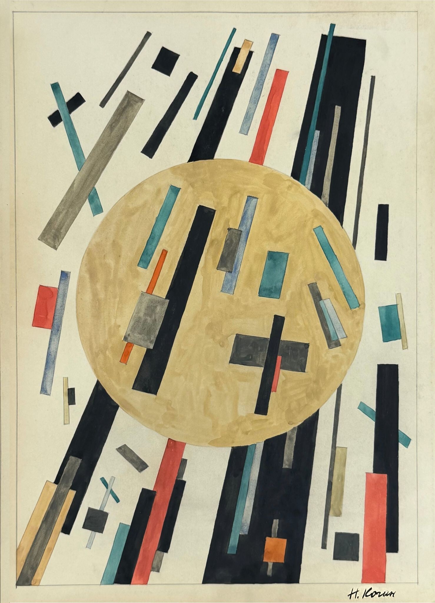 Nina Kogan (1894-1942), Abstract Geometric Composition (1 of 2)