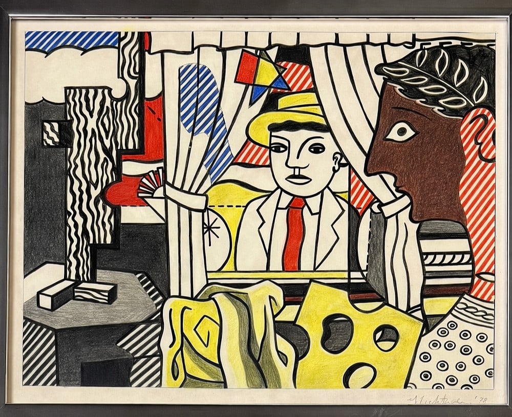 Roy Lichtenstein (1923–1997), New York: Roy Lichtenstein (1923–1997), New York Pencil and pastel Signed and dated 78 lower right Dimensions (including frame): 59 × 51 cm Dimensions (excluding frame): 35 x 27cm