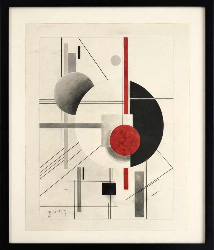 El Lissitzky (1890-1941), Proun. Suprematist Composition: El Lissitzky (1890-1941), Proun. Suprematist Composition Mixed media: gouache, watercolor, pen and pencil on paper Signed lower left Dimensions (including frame):61.5x 48.5 cm Dimensions (ex