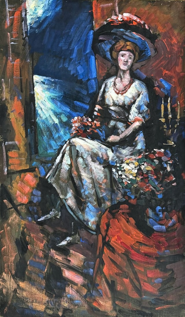 Konstantin Korovin (1861-1939), Portrait of a Lady in a Hat: Konstantin Korovin (1861-1939), Portrait of a Lady in a Hat Oil on canvas Signed lower left Dimensions:105 x 62.2 cm Provenance: Property from the Estate of Israel an