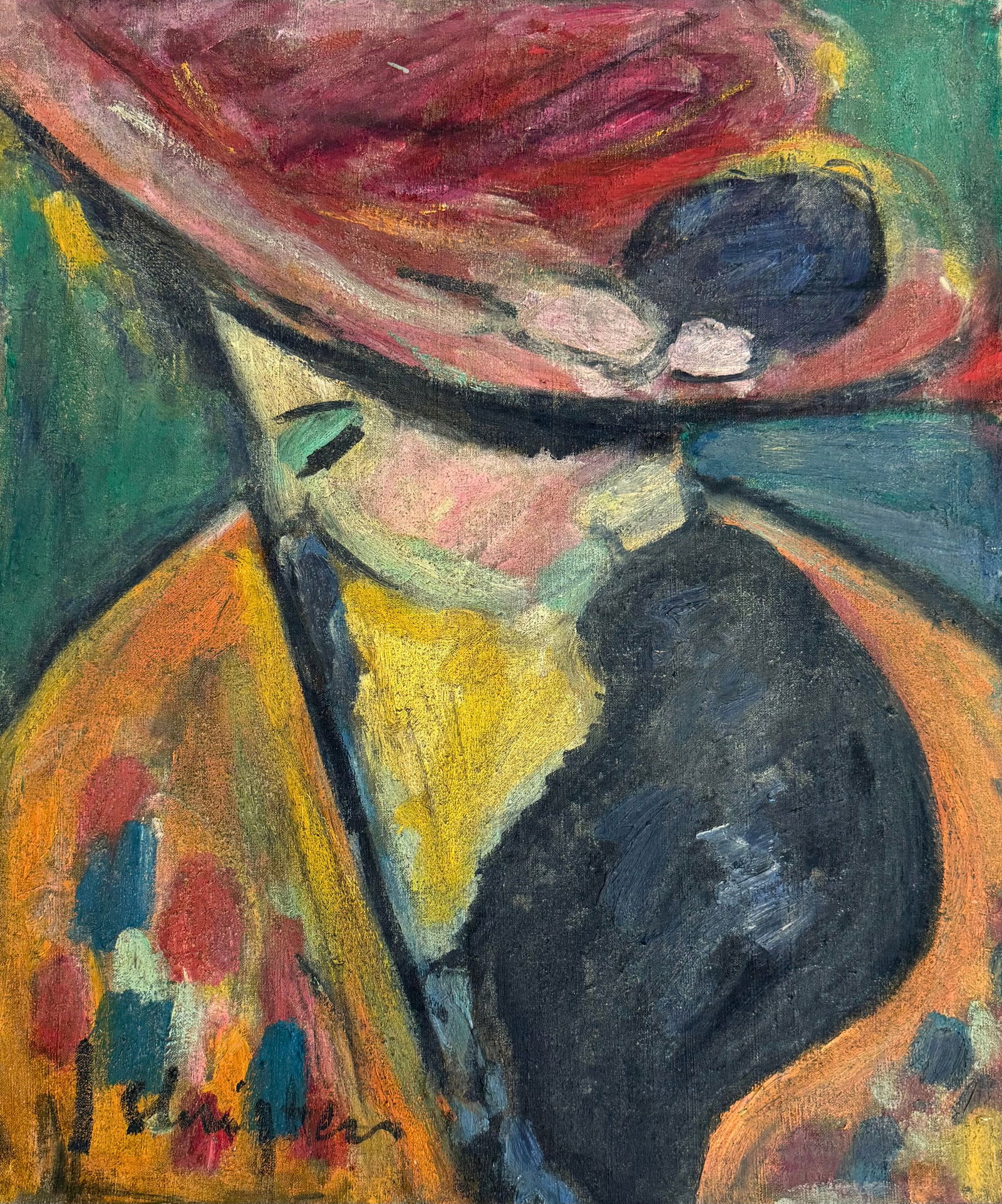Jan Sluijters(1881-1957), Woman with a Hat: Jan Sluijters(1881-1957), Woman with a Hat Oil on canvas Signed lower left Dimensions: 65 X 54.5 cm Provenance