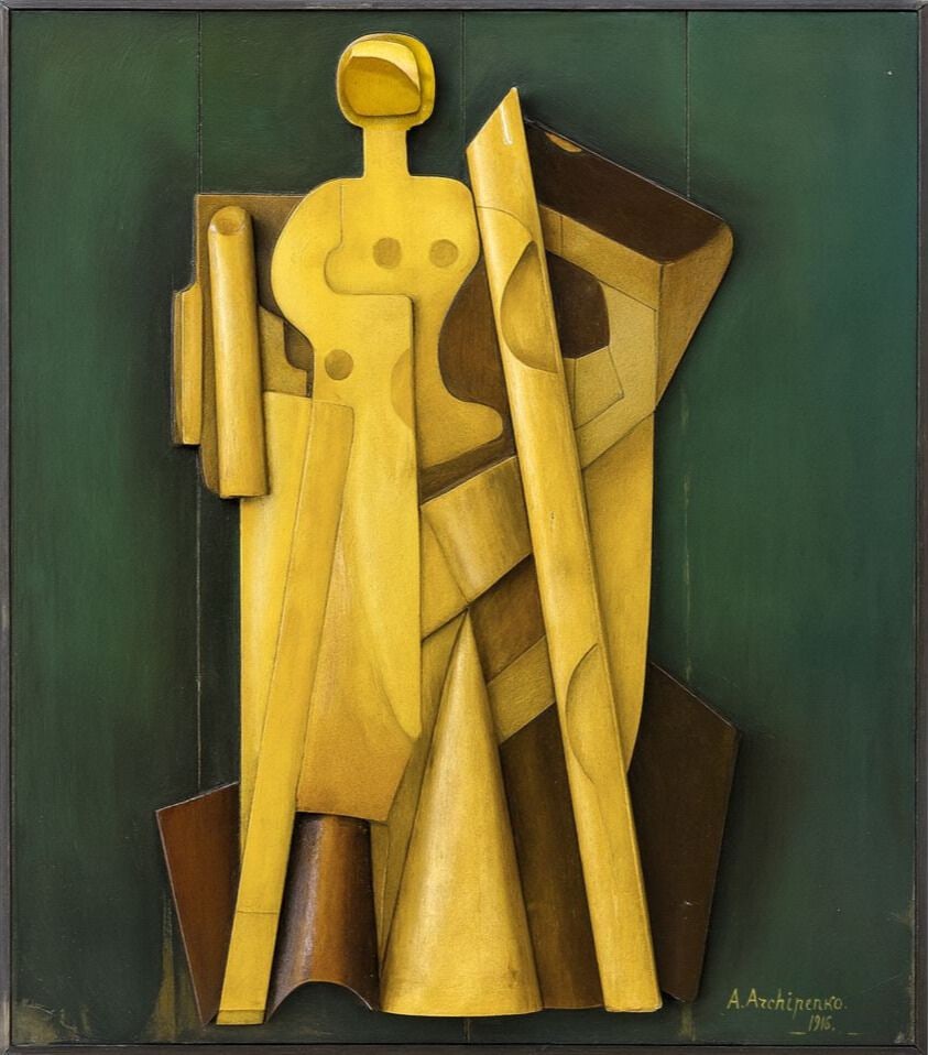 Alexander Archipenko (1887-1964), Relief: Alexander Archipenko (1887-1964), Relief Oil Relief on Wood 1916 Signed and dated 1916 (lower right) Dimensions: 52.5 × 45.5 cm <