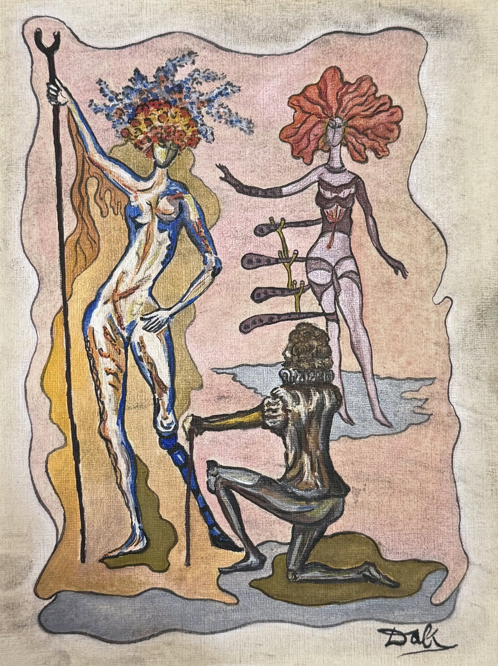 Salvador Dalí (1904-1989), Surrealist Composition with Figures Signed and attributed (1 of 2)