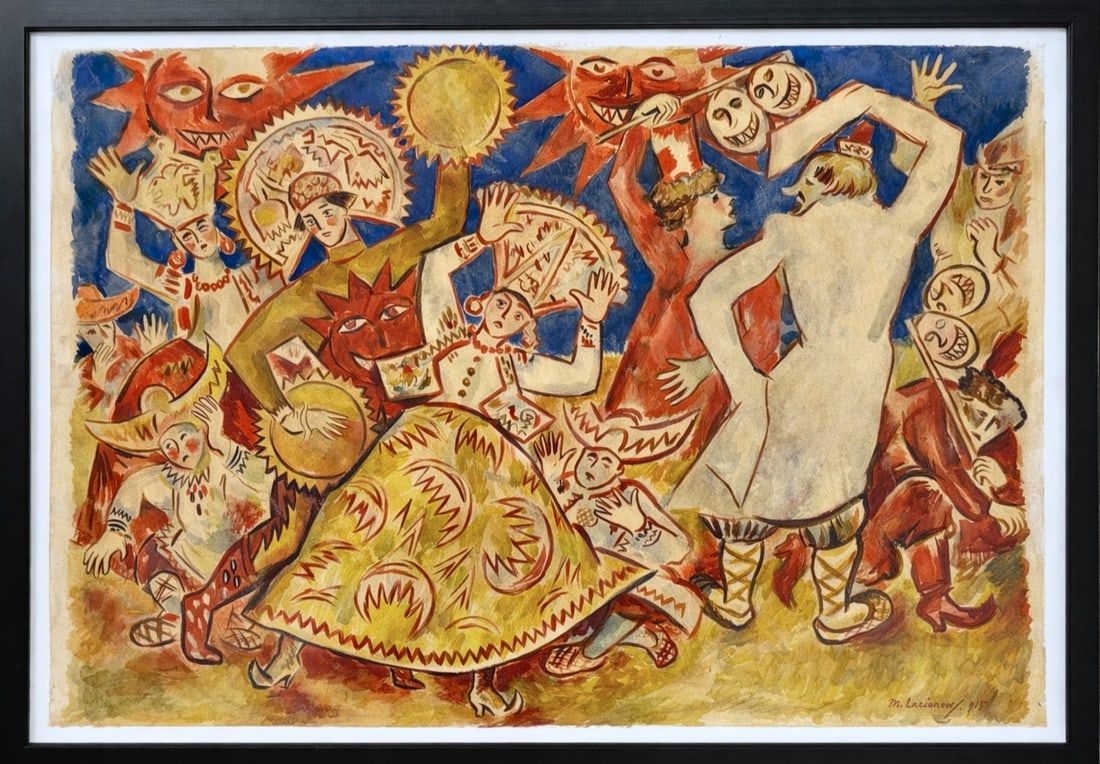 Mikhail Larionov (1881-1964) Festive Dance (Folk Scene) (1 of 3)