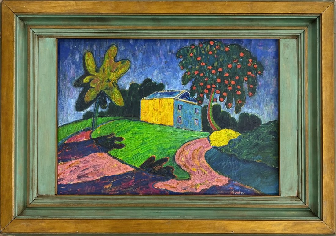 Gabriele Munter (1877-1962), Landscape with Tree: Gabriele Munter (1877-1962), Landscape with Tree Oil on canvas Signed lower right Dimensions (including frame):129 x 92 cm Dimensions (excluding frame) :86 x