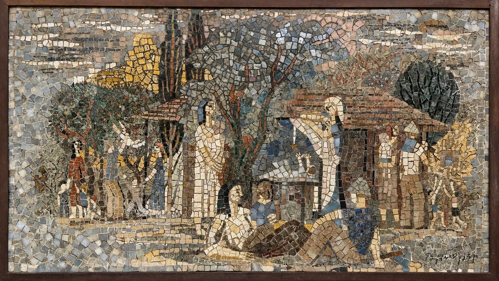 Yohanan Simon (1905-1976), Village Scene (1 of 3)