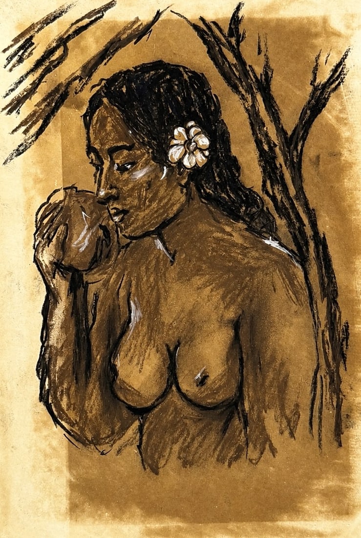 Attributed to Paul Gauguin (1848-1903), Etude Feminine (1 of 2)
