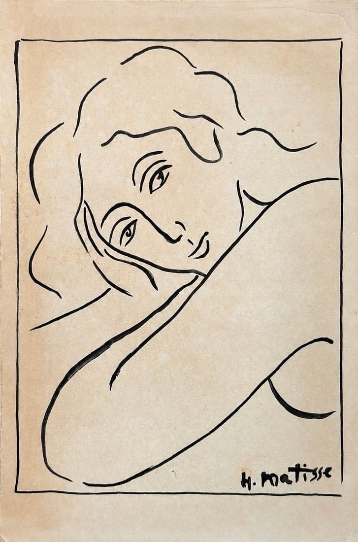 Henri Matisse (1869-1954), Reclining Female Portrait: Ink on paper Signed lower right Dimensions:15.5 x 24cm Provenance:Acquired directly from the artist by Mr. Henri Dauberville. Thereafter transferred to Mr. B. Elliot purs