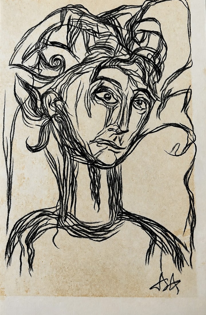 Otto Dix (1891â€“1969), Expressive Head (1 of 2)