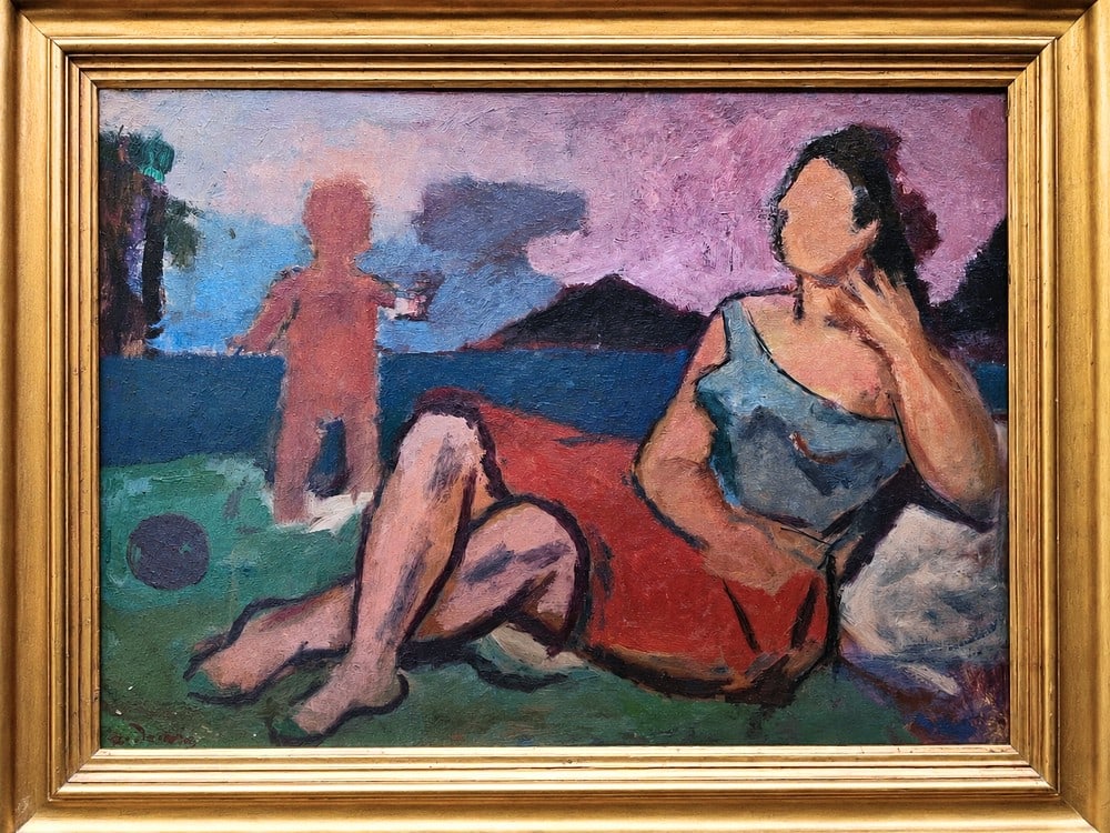 Andre Derain (1880-1954), Seated Woman by the Sea: Oil on canvas Signed lower left Dimensions :51 × 40 cm Provenance: Private collection, Tel Aviv