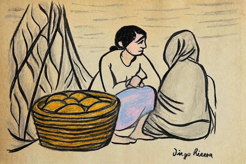 Diego Rivera (1886-1957), Women beside a Basket (1 of 2)