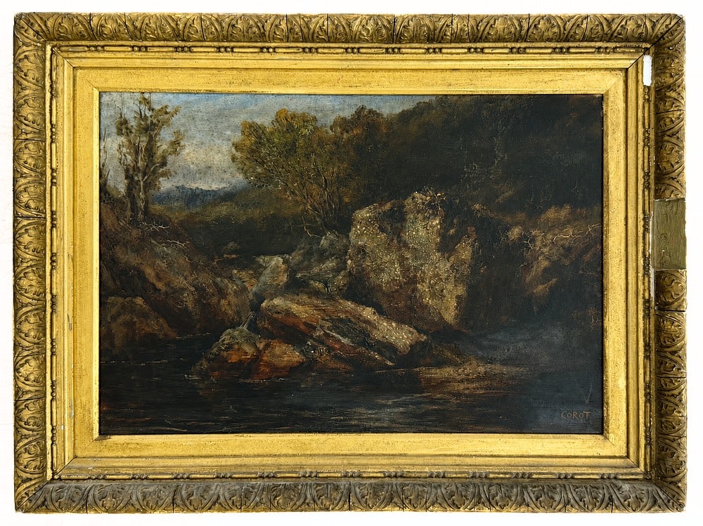 Jean-Baptiste-Camille Corot (1796â€“1875), Woodland Stream (1 of 4)
