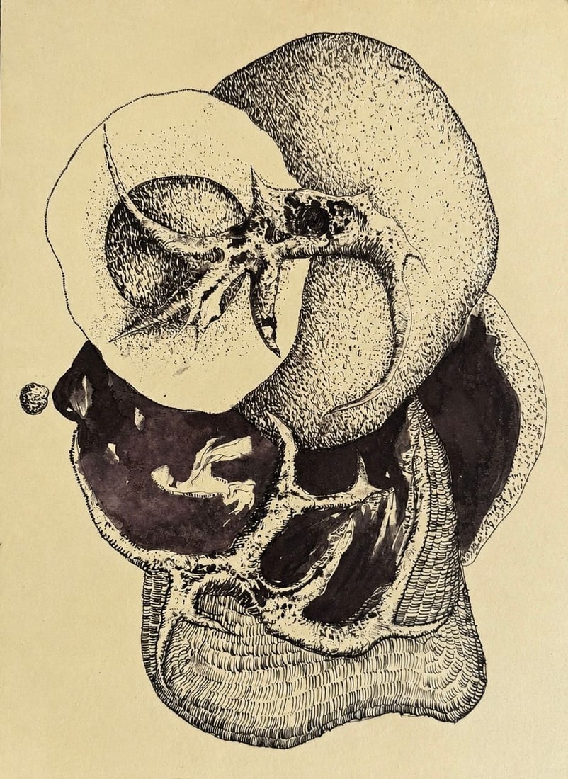 Attributed to Salvador Dal?­ (1904â€“1989) Surrealist Composition with Biomorphic Forms (1 of 2)