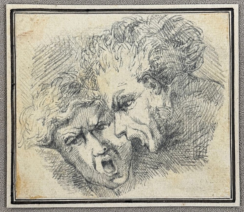 Attributed to Peter Paul Rubens (1577â€“1640), Mother and Child: Ink on paper Inscribed on the reverse Dimensions:9.5 x 10.5 cm Provenance: Private collection of Jean-Philippe Ghaen, France Condition: For a detailed cond