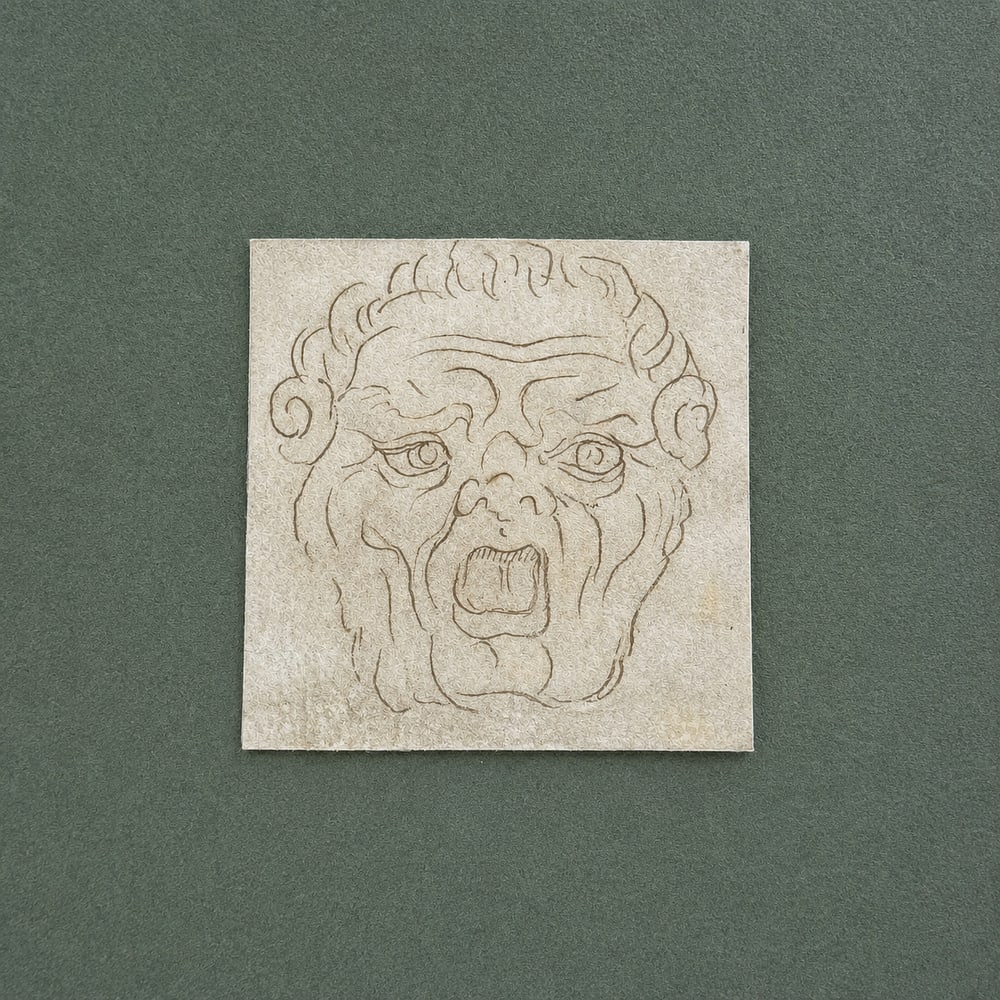 Leonardo da Vinci (1452-1519), Grotesque Head Study: Leonardo da Vinci (1452-1519), Grotesque Head Study Ink on paper Dimensions: 6.3 × 6.3 cm Unsigned Provenance: Private collection of Jean-Philippe Ghaen, France <