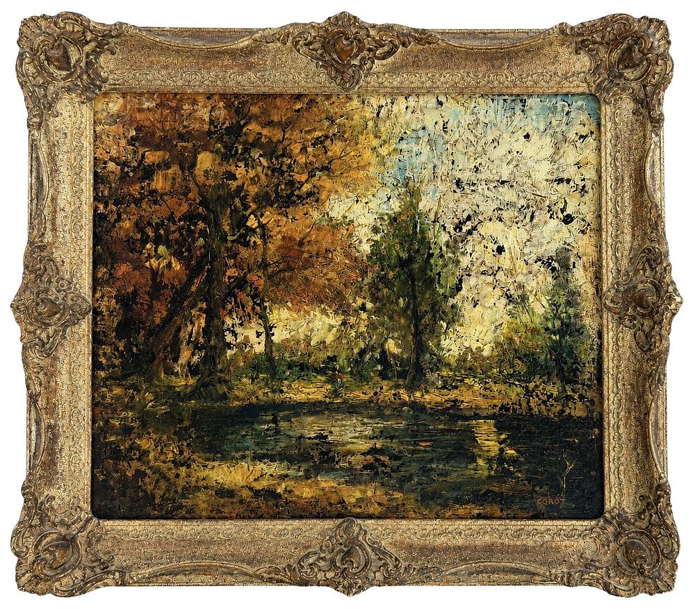 Jean-Baptiste-Camille Corot (1796-1875), Landscape with Pond and Trees (1 of 3)
