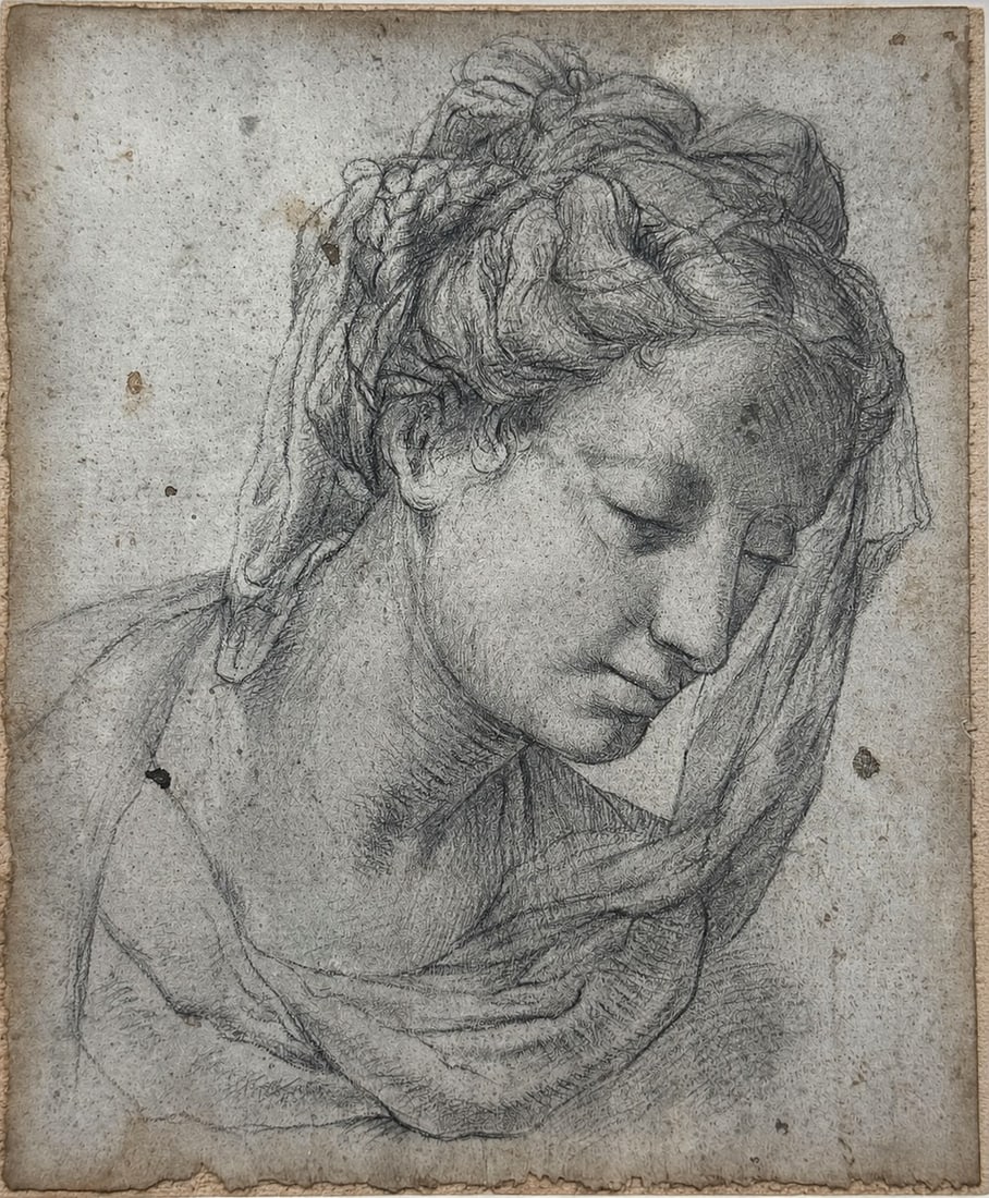Francesco Salviati (1510-1563), Study of a Young Woman: Francesco Salviati (1510-1563), Study of a Young Woman Ink on paper Dimensions: 12.4 × 15.5 cm Unsigned Provenance: Private collection of Jean-Philippe Ghaen, France