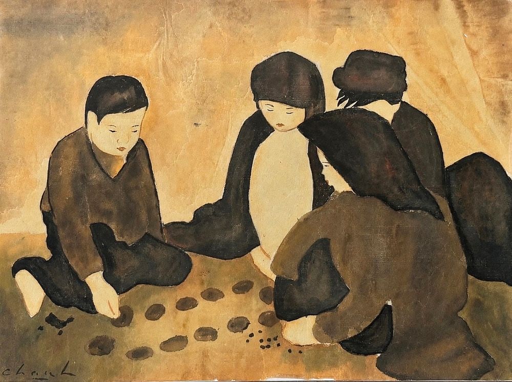 Phan Chanh Nguyen (1892-1984), Children Playing a Traditional Game: Phan Chanh Nguyen (1892-1984), Children Playing a Traditional Game Ink on paper Dimensions: 18 × 24.5 cm Signed lower left Provenance: Private collection of Jean-Philippe Ghae