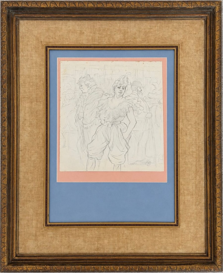 Henri de Toulouse-Lautrec (1864-1901), At the Cafe: Henri de Toulouse-Lautrec (1864-1901), At the Cafe Pencil on paper Dimensions (excluding frame): 22 × 24 cm Dimensions (including frame): 48 × 57 cm Signed lower right </