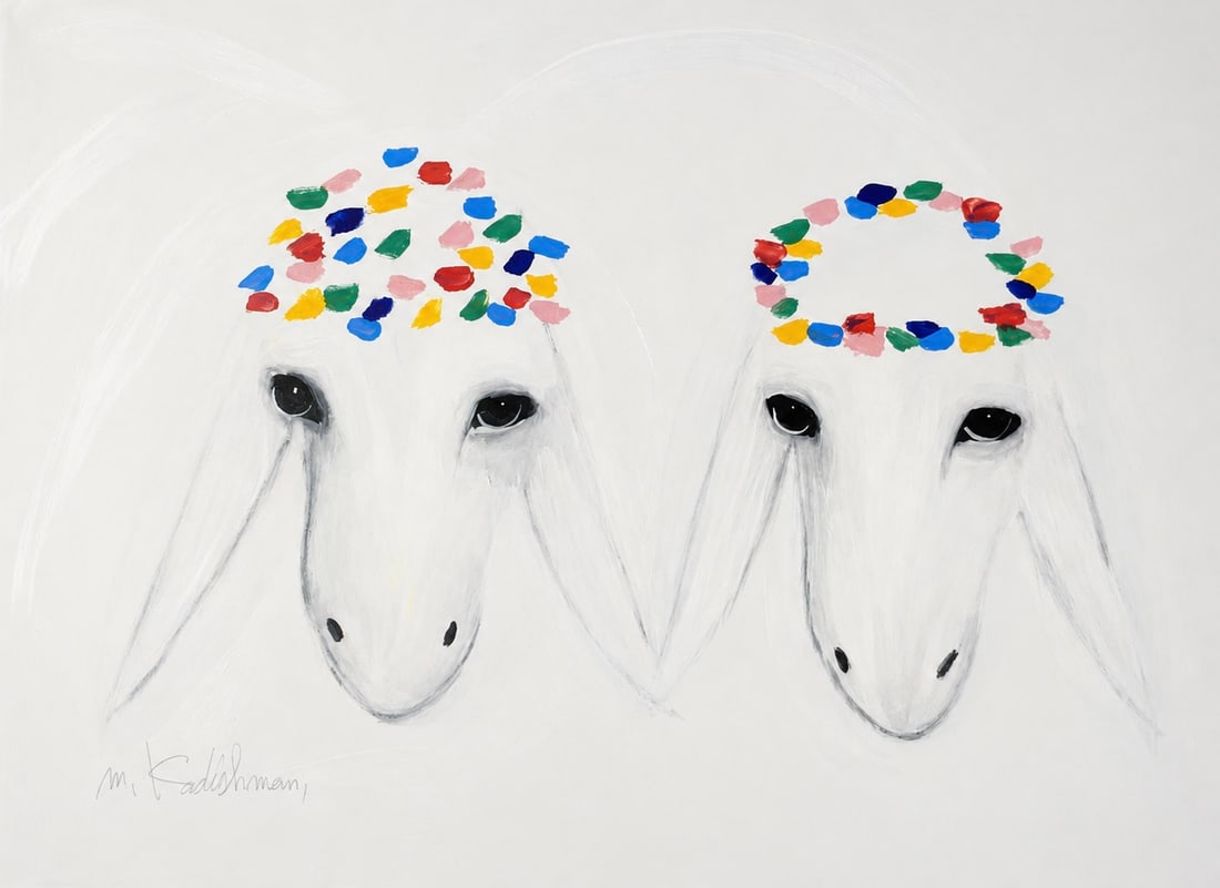 Menashe Kadishman (1932-2015), Tel Aviv: Menashe Kadishman (1932-2015), Tel Aviv Acrylic on canvas Dimensions: 60x80cm Signed lower left Notes: Accompanied by a certificate of authenticity Proven