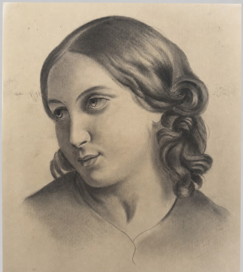 Jean-Auguste-Dominique Ingres (1780-1867) Study of a Female Head (1 of 2)