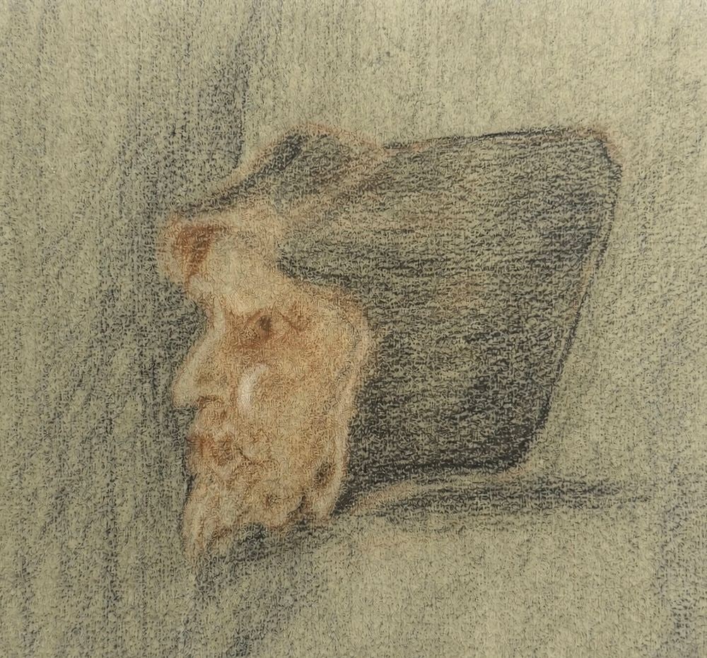 Marcel Gaillard (1886-1947), Head of an Elderly Bearded Man: Marcel Gaillard (1886-1947), Head of an Elderly Bearded Man Charcoal on paper Inscribed on the reverse Dimensions: 12 × 13 cm Provenance: Private collection of Jean-Philippe G