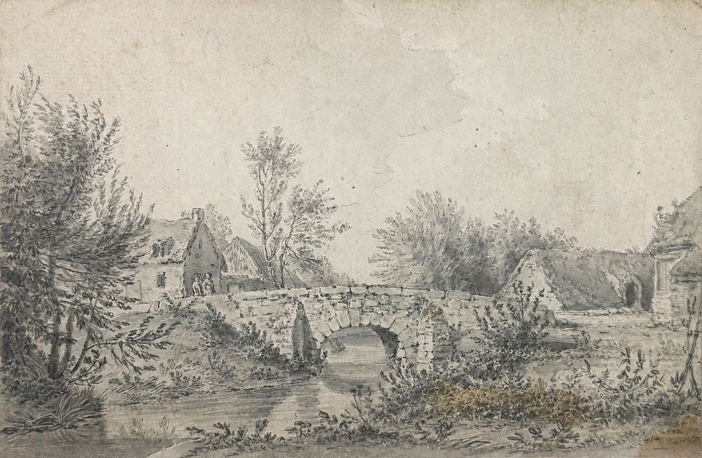 Attributed to Vincent van Gogh (1853-1890), Stone Bridge over a Stream: Attributed to Vincent van Gogh (1853-1890), Stone Bridge over a Stream Ink on paper Inscribed on the reverse Dimensions: 15.6 × 26.6 cm Provenance: Private collection of Jean-