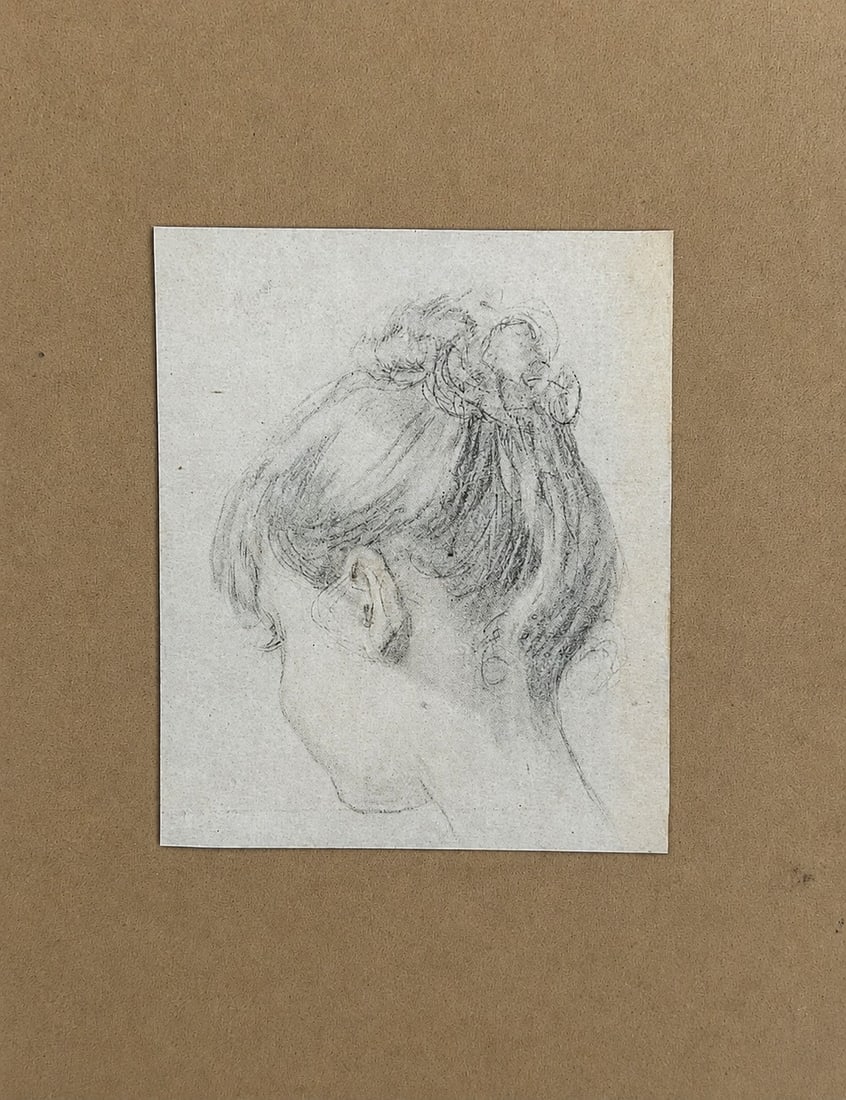 Jean-Antoine Watteau (1684-1721), Study of a Woman?s Head: Jean-Antoine Watteau (1684-1721), Study of a Woman?s Head Pencil on paper Inscribed on the reverse Dimensions: 6 × 7 cm Provenance: Private collection of Jean-Philippe Ghaen,