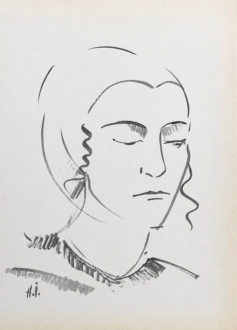 Alexej von Jawlensky (1864-1941), Portrait of a Woman: Alexej von Jawlensky (1864-1941), Portrait of a Woman Ink on paper Signed lower left Dimensions: 21.2 × 30 cm Provenance: Private collection of
