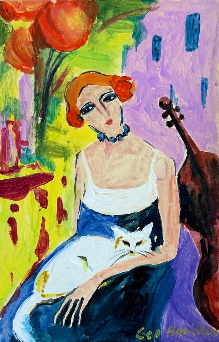 George Hamilton (1873-1928), Woman with a Cat (1 of 2)