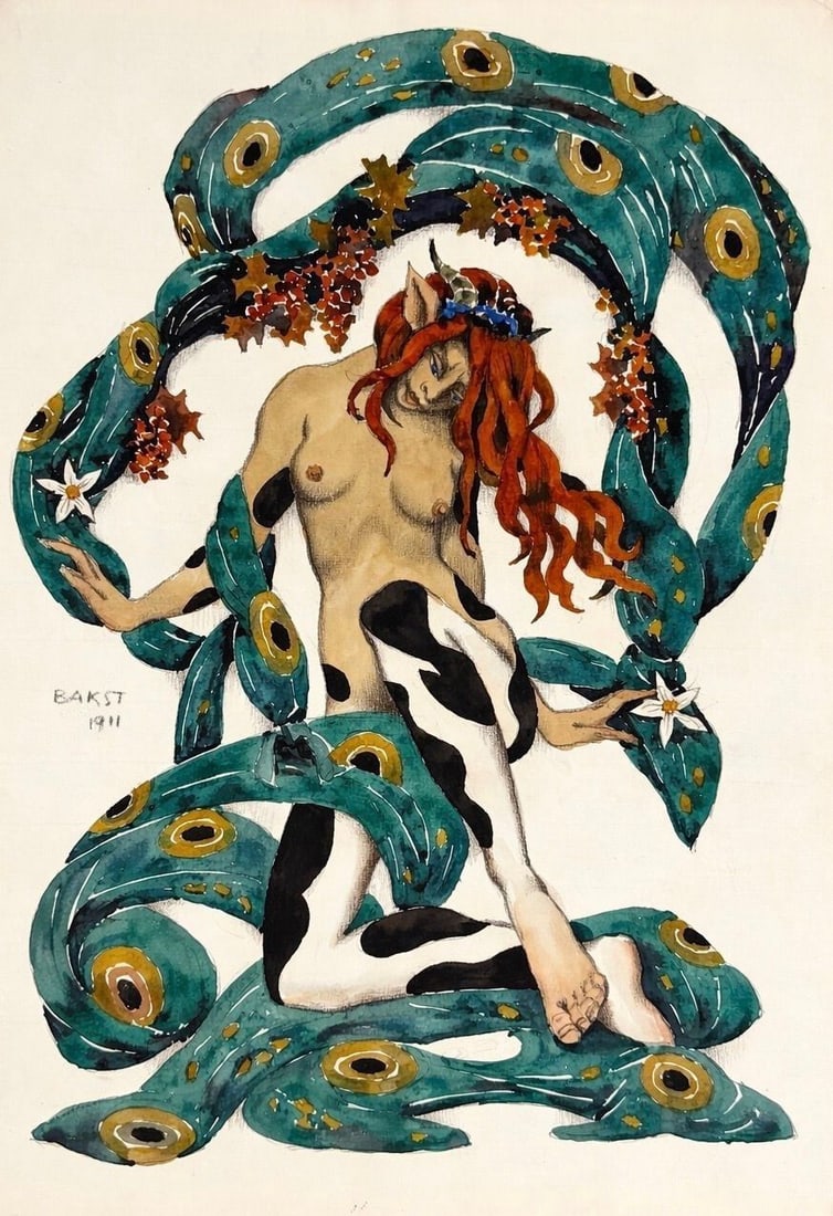 Leon Bakst (1866-1924), Theatrical Costume Design: Leon Bakst (1866-1924), Theatrical Costume Design Pencil and gouache on paper Signed lower right and dated 1911 Dimensions:49.5 x 36 cm Provenance: E