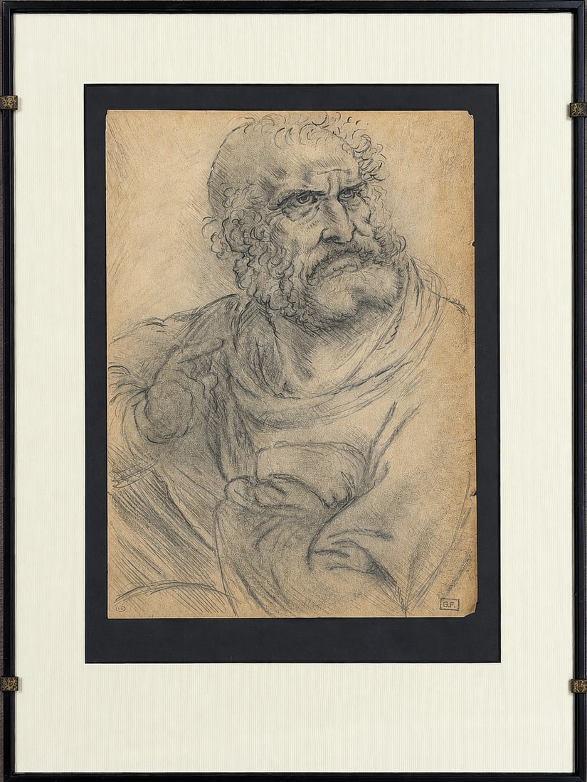 Attributed to Leonardo da Vinci (1452-1519), Study of an Elderly Man (1 of 2)