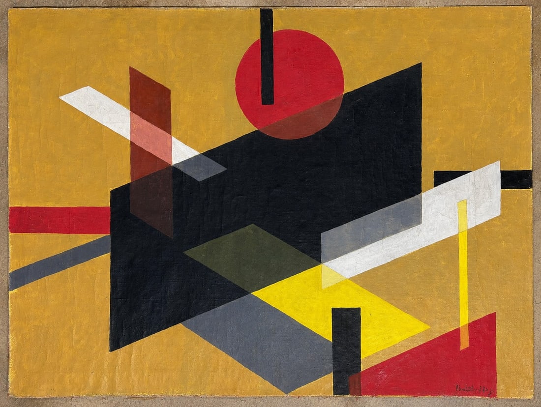 Attributed to Laszlo Moholy-Nagy (1895-1946), Geometric Composition (1 of 3)