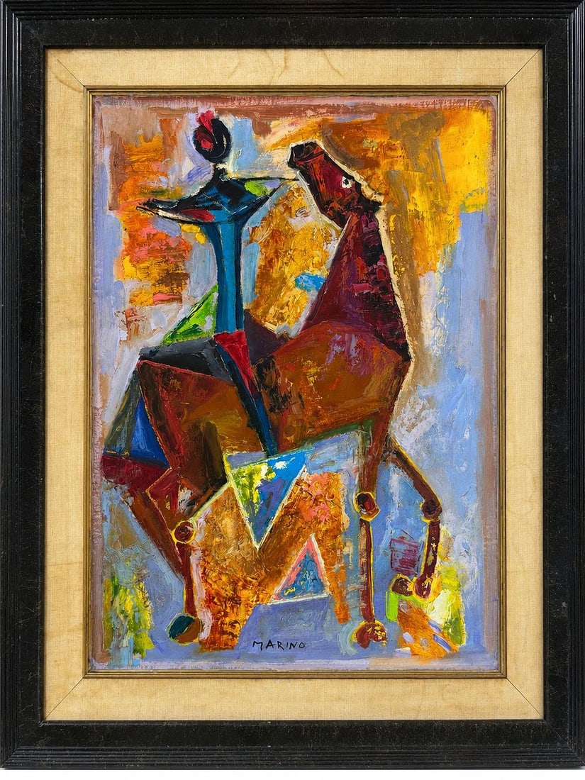 Marino Marini (1901-1980), Horse and Rider: Oil on plywood Signed lower center Dimensions (including frame): 62 × 78 cm Dimensions (excluding frame): 46 × 61 cm