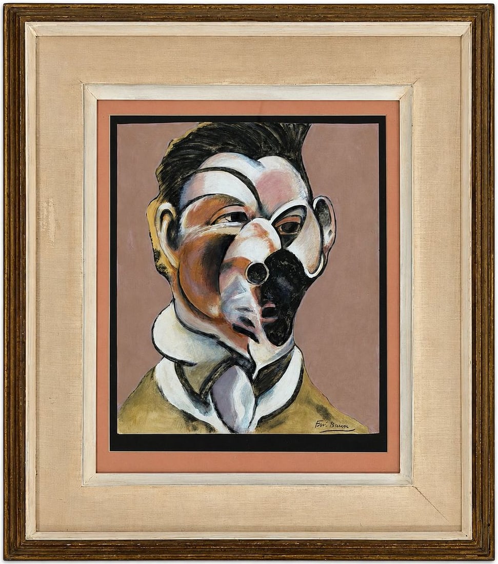 Francis Bacon (1909-1992), Portrait of a Man: Mixed media on paper Signed lower right Dimensions (including frame): 57 × 64.5 cm Dimensions (excluding frame): 40 × 48.5 cm