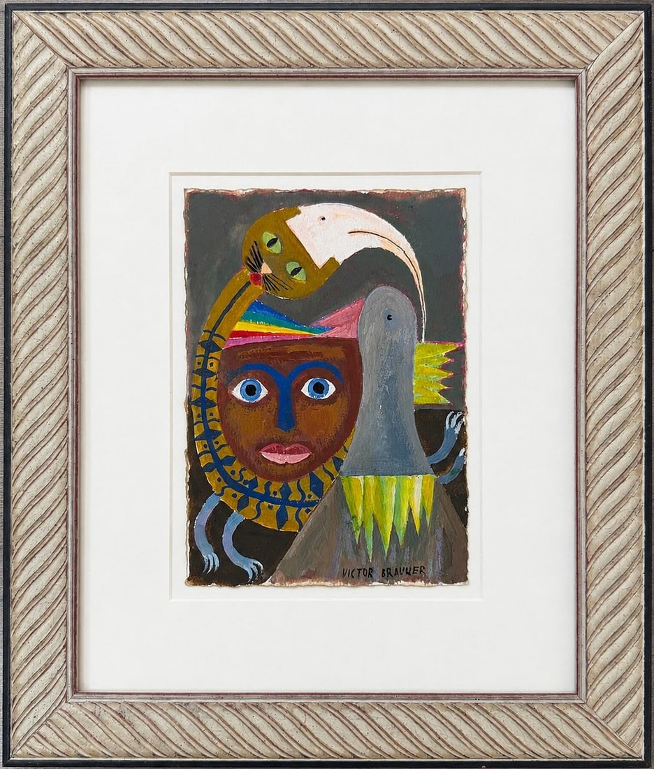 Attributed to Victor Brauner (1903-1966), Fantastic Figures (1 of 2)