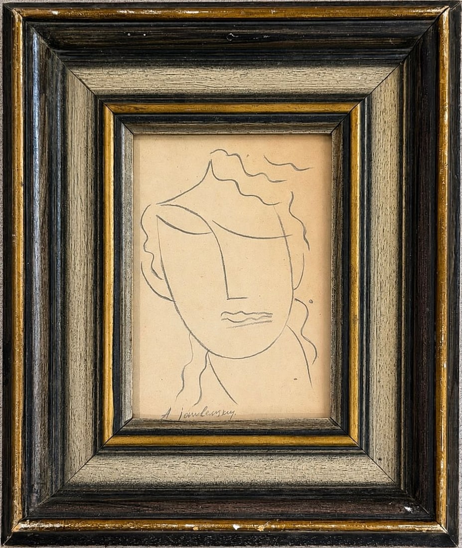 Alexej von Jawlensky (1864-1941) Head of a Woman: Pencil on paper Signed lower left Dimensions (including frame): 26.5 × 31.5 cm Dimensions (excluding frame): 13 × 18 cm