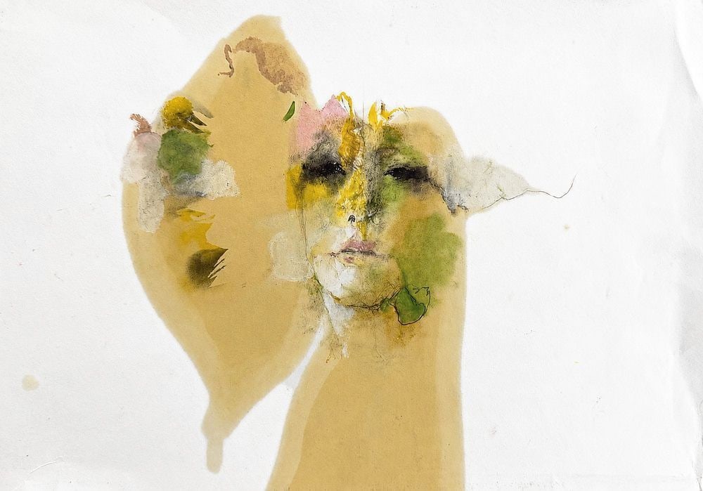 Leonor Fini (1907-1996), Female Face: Mixed media Inscribed on the reverse Dimensions: 21.2 × 31 cm Provenance: Private collection of Jean-Philippe Ghaen, France Condition: For a detailed conditi