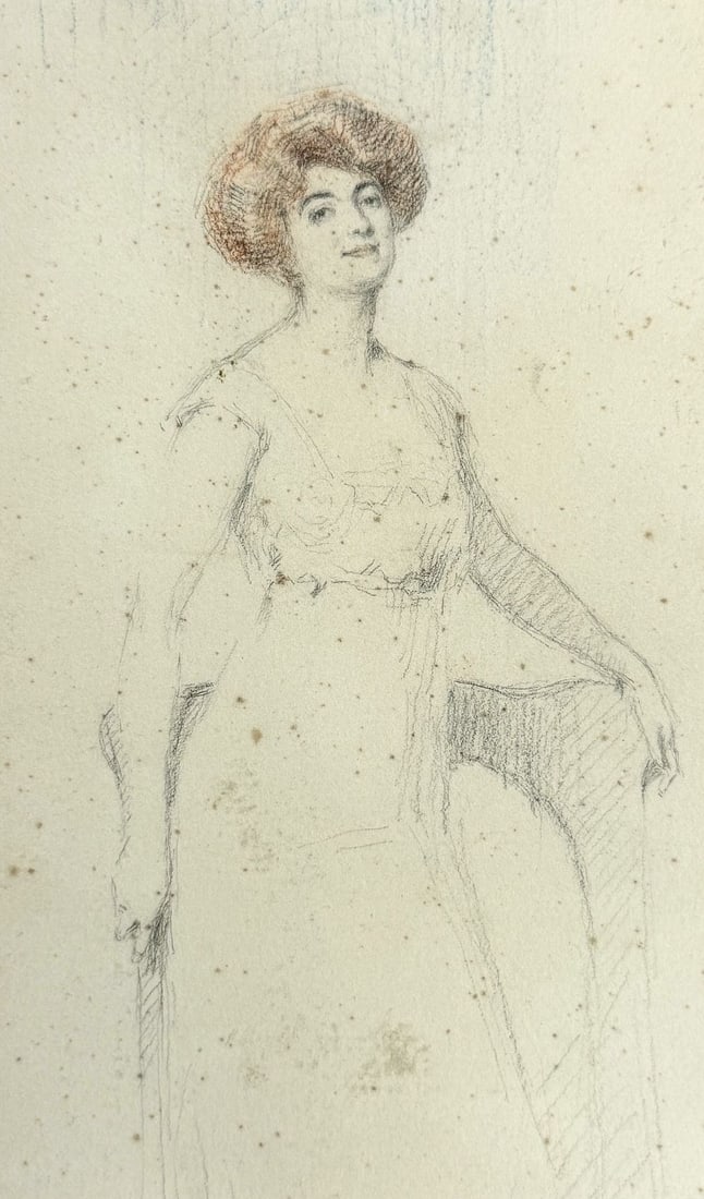 Paul Cesar Helleu (1859-1927) Portrait of a Woman: Pastel and pencil on paper Inscribed on the reverse Dimensions: 17 × 28.2 cm Provenance: Private collection of Jean-Philippe Ghaen,