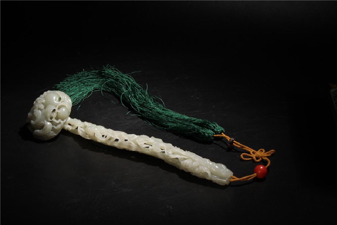 Chinese Qing Carving Hetian Jade Ruyi (1 of 10)