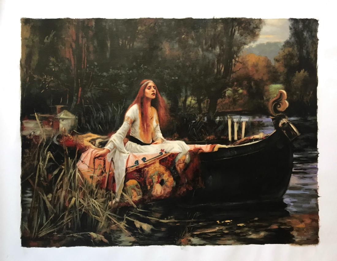 Oil Painting "Girl Sitting in the Boat"