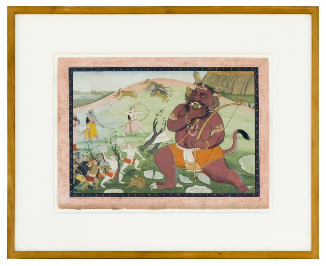 Painting of battle with an East Indian god with fangs (1 of 1)