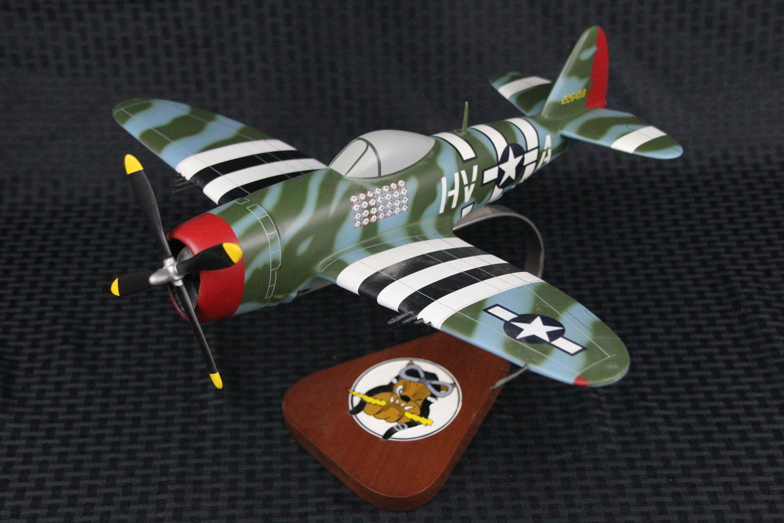 Vintage war airplane model with stand: Vintage war airplane model with stand , Average L: 13"