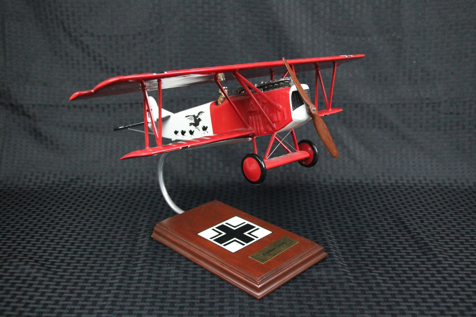 Vintage war airplane model with stand: Vintage war airplane model with stand , Average L: 13"