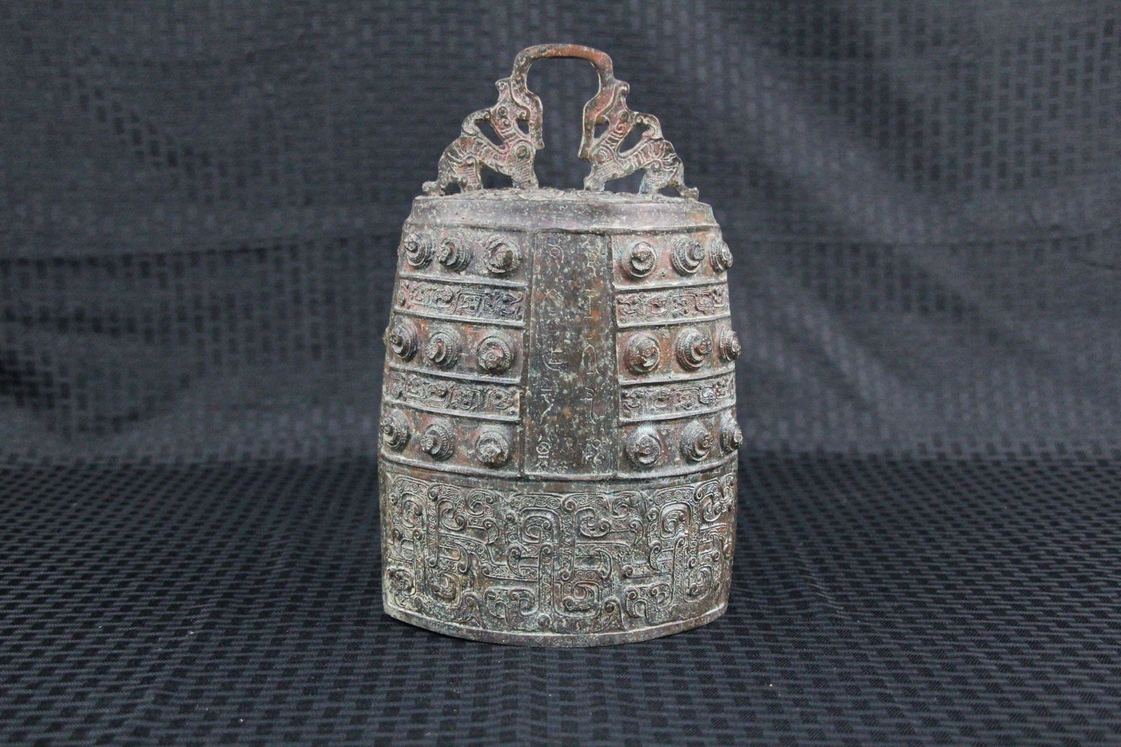 Chinese archaic style bronze carved bell (1 of 6)